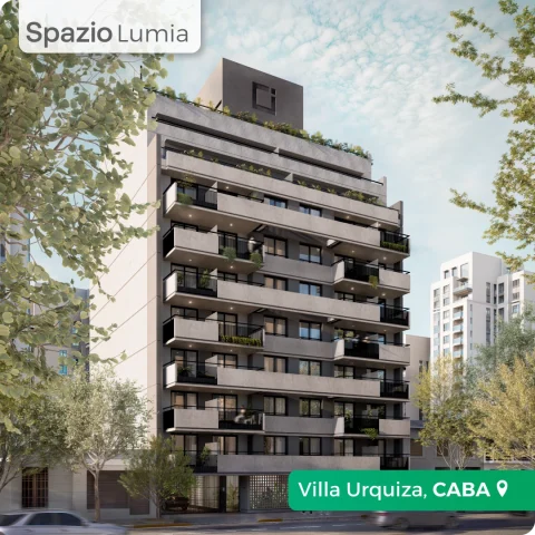 Spazio Lumia en Villa Urquiza CABA: proyecto en pozo con departamentos de 1-4 ambientes y amenities premium
