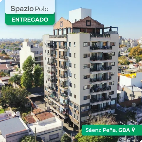 "Spazios Polo en Saenz peña: edificio terminado con departamentos de 1-4 ambientes y amenities premium